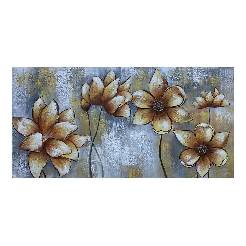 ΠΙΝΑΚΑΣ ΜΕ ΚΑΜΒΑ "BROWN FLOWERS" 120*2.8*60